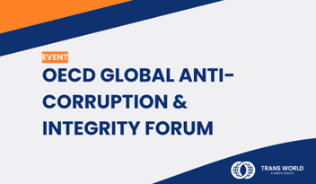 Typographical image that reads: OECD Global Anti-Corruption & Integrity Forum