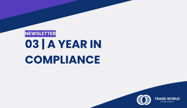 Typographical image that reads: 03 | A year in compliance