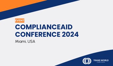 Typographical image that reads: ComplianceAid Conference 2024: Miami, USA