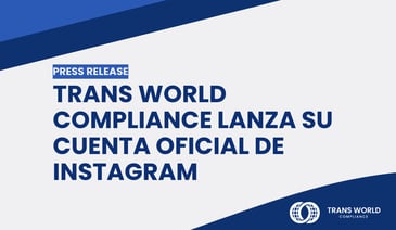 Imagen tipográfica que dice: Trans World Compliance lanza su cuenta oficial de Instagram