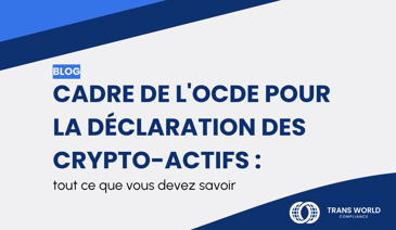 Image typographique qui se lit : Cadre de l'OCDE pour la déclaration des crypto-actifs : tout ce que vous devez savoir