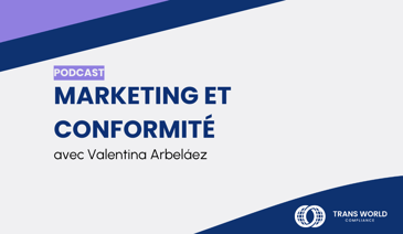 Image typographique qui se lit : Marketing et conformité avec Valentina Arbeláez