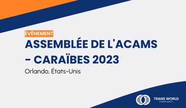 Image typographique qui se lit : Assemblée de l'ACAMS - Caraïbes 2023