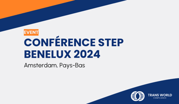 Image typographique qui se lit : Conférence STEP Benelux 2024 : Amsterdam, Pays-Bas