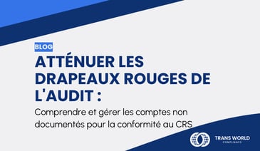 Image typographique qui se lit : Atténuer les drapeaux rouges de l'audit : Comprendre et gérer les comptes non documentés pour la conformité au CRS