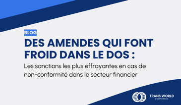 Image typographique qui se lit : Des amendes qui font froid dans le dos : Les sanctions les plus effrayantes en cas de non-conformité dans le secteur financier