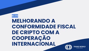 Imagem tipográfica que diz: Melhorando a conformidade fiscal de criptografia com a cooperação internacional