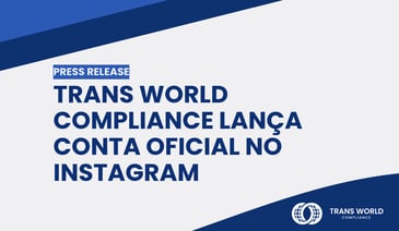 Imagem tipográfica que diz: Trans World Compliance lança conta oficial no Instagram