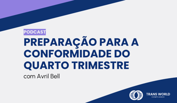 Imagem tipográfica que diz: Preparação para a conformidade do quarto trimestre com Avril Bell